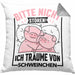 Schweine-Liebhaberin Kissen mit Füllung 40x40 Geschenk Bitte Nicht Stören Ich Träume Von Schweinchen Schwein Sau Besitzer Hausschwein (Grau) Grau Trendation