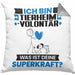 Tierheimvolontär Kissen mit Füllung 40x40 Geschenk für Tierheimvolontär Geburtstag Lustiger Spruch Was Ist Deine Superkraft (Grau) Grau Trendation