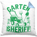 Gärtner Geschenk Kissen mit Füllung 40x40 Garten-Sheriff Geschenkidee Garten-Pflege (Grau) Blau Trendation