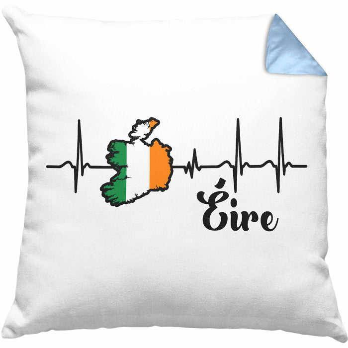 Irland Kissen mit Füllung 40x40 "Herzschlag Eire" Geschenk für Irland-Fans (Grau) Blau Trendation
