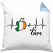 Irland Kissen mit Füllung 40x40 "Herzschlag Eire" Geschenk für Irland-Fans (Grau) Blau Trendation