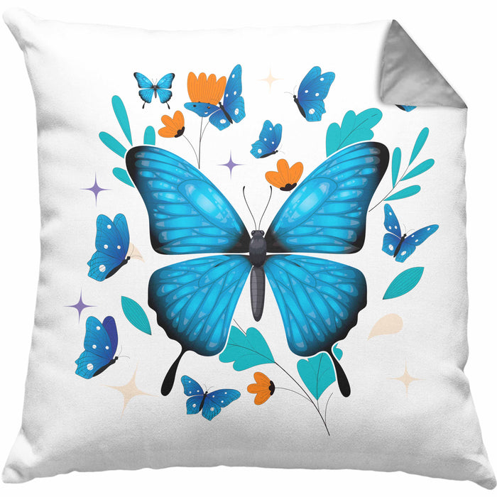 Schmetterling Kissen mit Füllung 40x40 Grafik Geschenkidee (Grau) Grau Trendation