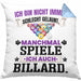 Billard Pool Kissen mit Füllung 40x40 Geschenk Ich Bin Nicht immer Schlecht Gelaunt Billard-Spieler (Grau) Blau Trendation