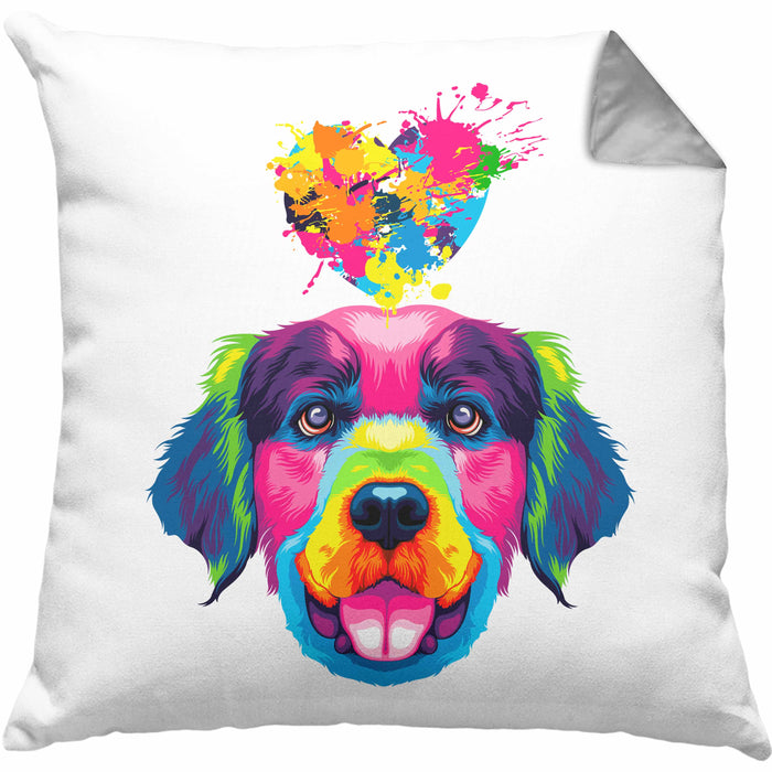 Golden Retriever Herz Farbe Besitzer Kissen mit Füllung 40x40 Geschenk Lustiger Spruch Geschenkidee Golden Retriever Liebhaber (Grau) Grau Trendation