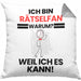 Rätselfan Geschenk Kissen mit Füllung 40x40 Lustiger Spruch Ich Bin Rätselfan Warum Weil Ich Es Kann Geschenkidee Bester Rätselfan Geburtstag (Grau) Grau Trendation