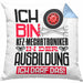 Kfz-Mechatroniker Ausbildung Kissen mit Füllung 40x40 Geschenk Ich Bin Kfz-Mechatroniker In Der Ausbildung Ich Darf Das Geschenkidee Spruch (Grau) Blau Trendation