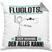 Fluglotse Kissen mit Füllung 40x40 Geschenk für Fluglotse Der Mann Der Alles Kann Geschenkidee zum Geburtstag (Grau) Grau Trendation