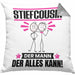 Stiefcousin Kissen mit Füllung 40x40 Geschenk für Stiefcousin Der Mann Der Alles Kann Geschenkidee zum Geburtstag (Grau) Grau Trendation