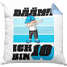 10 Geburtstag Junge Jungen Geschenke Kissen mit Füllung 40x40 10er Geburtstag 10 Jahre Alt Geschenkidee (Grau) Blau Trendation