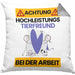 Tierfreund Kissen mit Füllung 40x40 Geschenk Lustiger Spruch Geschenkidee für Tierfreund Achtung Hochleistungs Tierfreund Bei Der Arbeit (Grau) Grau Trendation