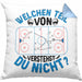 Eishockey Trainer Geschenk Kissen mit Füllung 40x40 Coach Eis-Hockey Spieler Geschenkidee Eishockeyspieler Geschenkdiee Welchen Teil Von Verstehst Du Nicht (Grau) Blau Trendation