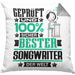 Songwriter Geschenk Lustiger Spruch für Songwriter Geschenkidee Bester Songwriter Der WeltKissen mit Füllung 40x40 (Grau) Grau Trendation
