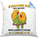 Lustige Kissen mit Füllung 40x40 für Wellensittich-Besitzer Zuhause Ist Wo Meine Wellensittiche Sind (Grau) Blau Trendation