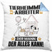 Tierheimmitarbeiter Kissen mit Füllung 40x40 Geschenk für Tierheimmitarbeiter Der Mann Der Alles Kann Geschenkidee zum Geburtstag (Grau) Blau Trendation