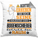 Bogenschießer Geschenk Kissen mit Füllung 40x40 Lustiger Spruch Erheben Sie Sich Der Bogenschießer Betritt den Raum (Grau) Grau Trendation