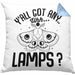 Dank Meme Kissen mit Füllung 40x40 Geschenk Y'all Got Any Lamps (Grau) Blau Trendation