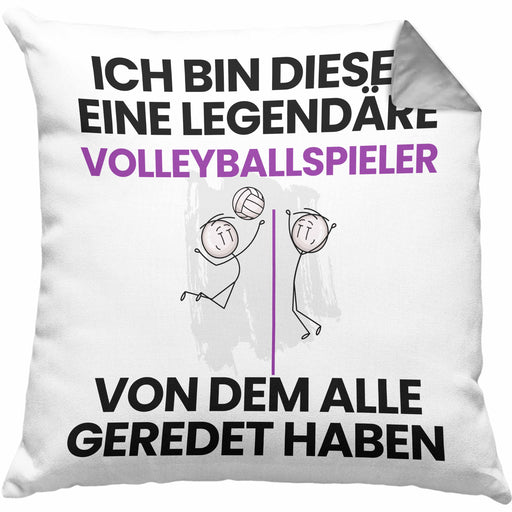 Volleyballspieler Geschenk Kissen mit Füllung 40x40 Lustige Geschenkidee Geburtstag für Volleyballspieler Ich Bin Dieser Legendäre Volleyballspieler Von Dem Alle Geredet Haben (Grau) Grau Trendation