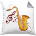 Lustige Saxofon-Kissen mit Füllung 40x40 Geschenk Saxofonspieler Geschenkidee (Grau) Grau Trendation