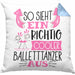 So Sieht Ein Richtig Cooler Balletttänzer Aus Geschenk Kissen mit Füllung 40x40 Lustiger Spruch Geschenkidee (Grau) Blau Trendation