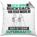 Rucksackreisender Kissen mit Füllung 40x40 Geschenk für Rucksackreisender Geburtstag Lustiger Spruch Was Ist Deine Superkraft (Grau) Grau Trendation