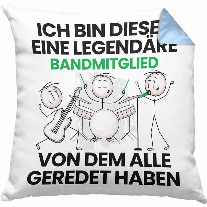 Bandmitglied Geschenk Kissen mit Füllung 40x40 Lustige Geschenkidee Geburtstag für Bandmitglied Ich Bin Dieser Legendäre Bandmitglied Von Dem Alle Geredet Haben (Grau) Blau Trendation