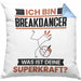 Breakdancer Kissen mit Füllung 40x40 Geschenk für Breakdancer Geburtstag Lustiger Spruch Was Ist Deine Superkraft (Grau) Blau Trendation