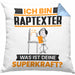 Raptexter Kissen mit Füllung 40x40 Geschenk für Raptexter Geburtstag Lustiger Spruch Was Ist Deine Superkraft (Grau) Blau Trendation