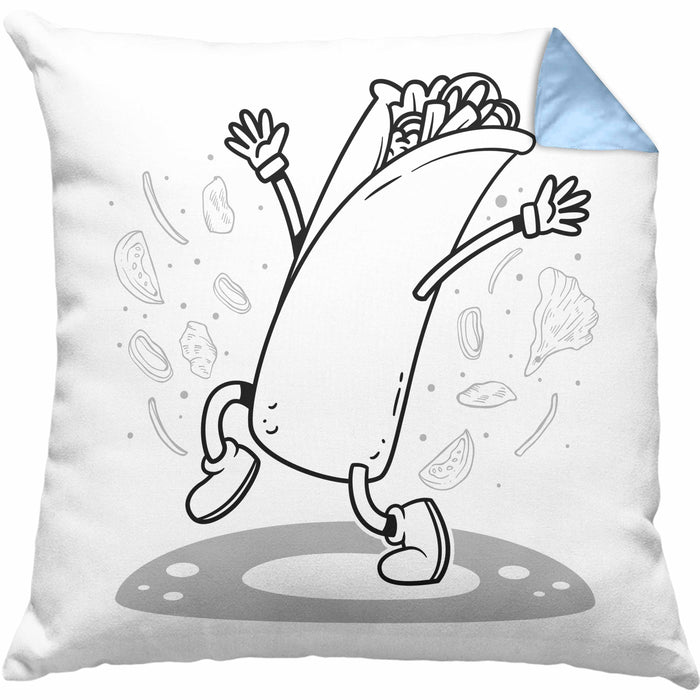 Burrito Geschenk Kissen mit Füllung 40x40 (Grau) Blau Trendation