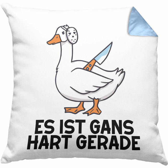 Dank Meme Kissen mit Füllung 40x40 Ganz Gans Besitzer Wortspiel Es Ist Gans Hart Gerade Geschenkidee Depressionen (Grau) Blau Trendation