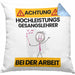 Gesangslehrer Kissen mit Füllung 40x40 Geschenk Lustiger Spruch Geschenkidee für Gesangslehrer Achtung Hochleistungs Gesangslehrer Bei Der Arbeit (Grau) Blau Trendation