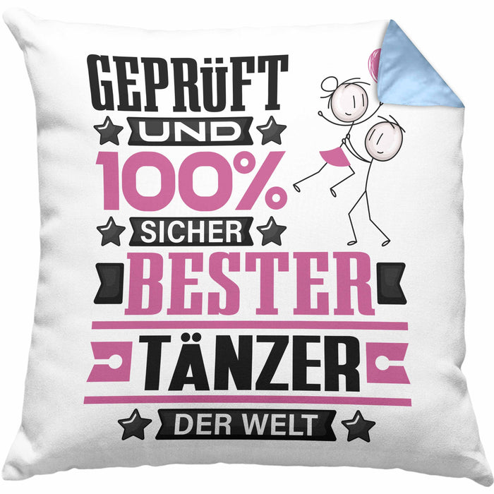Tänzer Geschenk Lustiger Spruch für Tänzer Geschenkidee Bester Tänzer Der WeltKissen mit Füllung 40x40 (Grau) Blau Trendation
