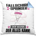 Fallschirmspringer Kissen mit Füllung 40x40 Geschenk für Fallschirmspringer Der Mann Der Alles Kann Geschenkidee zum Geburtstag (Grau) Blau Trendation
