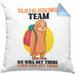 Sloth Hiking Team Kissen mit Füllung 40x40 Geschenk Lustiger Spruch Wander Berge We Will Get There When We Get There Geschenkidee Geburtstag (Grau) Blau Trendation
