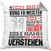 Kung-Fu-Meister Geschenk Kaffee-Kissen mit Füllung 40x40 Geschenkidee für Kung-Fu-Meister Ich Bin Kung-Fu-Meister Ich Kann Es Dir Erklären Jedoch Nicht Für Dich Verstehen Spruch Lustig (Grau) Grau Trendation