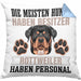 Rottweiler Besitzer Kissen mit Füllung 40x40 Geschenk Lustiger Spruch Geschenkidee Besitzerin Rottweiler Haben Personal (Grau) Blau Trendation