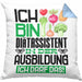 Diätassistent Ausbildung Kissen mit Füllung 40x40 Geschenk Ich Bin Diätassistent In Der Ausbildung Ich Darf Das Geschenkidee Spruch (Grau) Blau Trendation