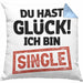 Single Solo Kissen mit Füllung 40x40 Geschenk Kollege Geschenkidee (Grau) Blau Trendation