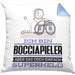 Bocciapieler Geschenk Kissen mit Füllung 40x40 Ich Bin Bocciapieler Aber Sag Doch Einfach Superheld Lustige Geschenkdiee für Bocciapieler (Grau) Blau Trendation