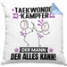Taekwondo-Kämpfer Kissen mit Füllung 40x40 Geschenk für Taekwondo-Kämpfer Der Mann Der Alles Kann Geschenkidee zum Geburtstag (Grau) Blau Trendation