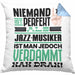 Jazz-Musiker Geschenk Kissen mit Füllung 40x40 Lustige Geschenkidee für Jazz-Musiker Geburtstag Niemand Ist Perfekt Aber Als Jazz-Musiker Ist Man Nah Dran (Grau) Blau Trendation
