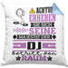 DJ Geschenk Kissen mit Füllung 40x40 Lustiger Spruch Erheben Sie Sich Der DJ Betritt den Raum (Grau) Blau Trendation