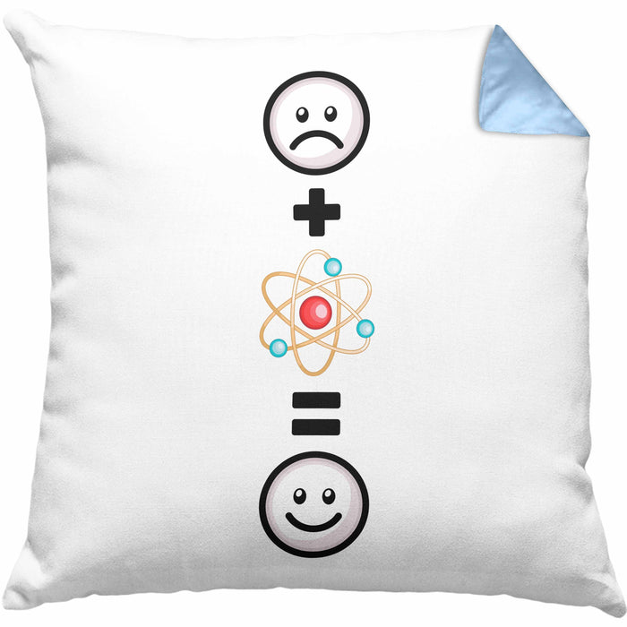 Physiker Kissen mit Füllung 40x40 Geschenk für Physik Lustige Geschenkidee :( + Phsyik Teilchen = :) (Grau) Blau Trendation