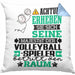 Volleyballspieler Geschenk Kissen mit Füllung 40x40 Lustiger Spruch Erheben Sie Sich Der Volleyballspieler Betritt den Raum (Grau) Blau Trendation