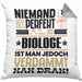 Biologe Geschenk Kissen mit Füllung 40x40 Lustige Geschenkidee für Biologe Geburtstag Niemand Ist Perfekt Aber Als Biologe Ist Man Nah Dran (Grau) Grau Trendation