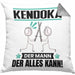 Kendoka Kissen mit Füllung 40x40 Geschenk für Kendoka Der Mann Der Alles Kann Geschenkidee zum Geburtstag (Grau) Grau Trendation