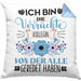 Kollegin Kissen mit Füllung 40x40 Geschenk Lustiger Spruch Geschenkidee Ich Bin Die Verrückte Kollegin Von Der Alle Geredet Haben (Grau) Blau Trendation