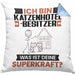 Katzenhotelbesitzer Kissen mit Füllung 40x40 Geschenk für Katzenhotelbesitzer Geburtstag Lustiger Spruch Was Ist Deine Superkraft (Grau) Blau Trendation
