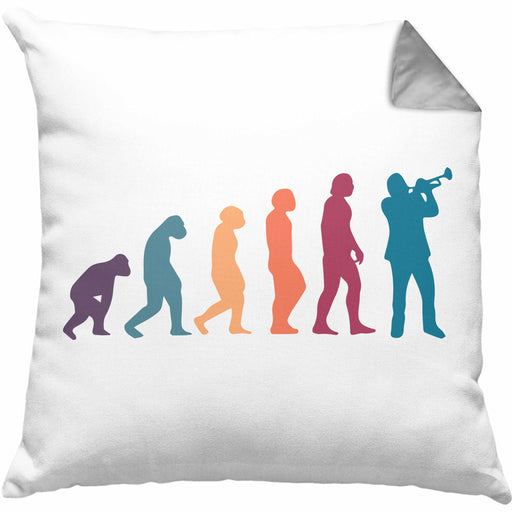 Posaunist Kissen mit Füllung 40x40 Geschenk Evolution Posaune Kaffee Geschenkidee Lustig (Grau) Grau Trendation