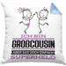Großcousin Geschenk Kissen mit Füllung 40x40 Ich Bin Großcousin Aber Sag Doch Einfach Superheld Lustige Geschenkdiee für Großcousin (Grau) Blau Trendation