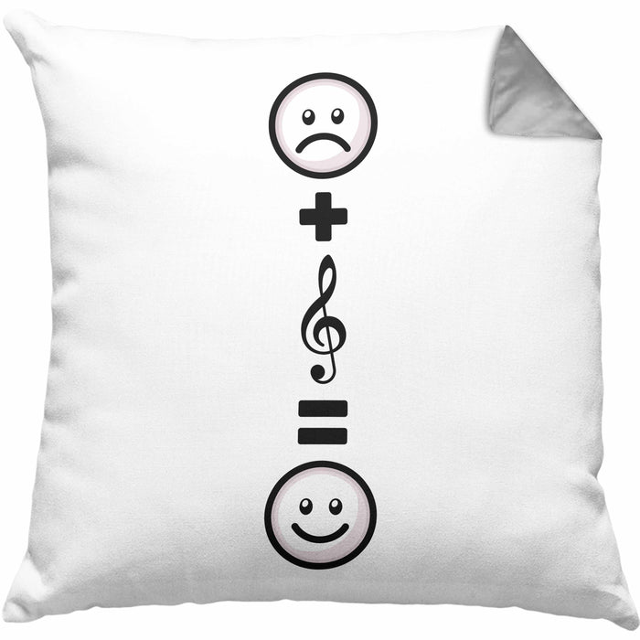 Musiker Kissen mit Füllung 40x40 Geschenk für Musiker Musikliebhaber Geburtstag Lustige Geschenkidee :( + Musiknote = :) (Grau) Grau Trendation